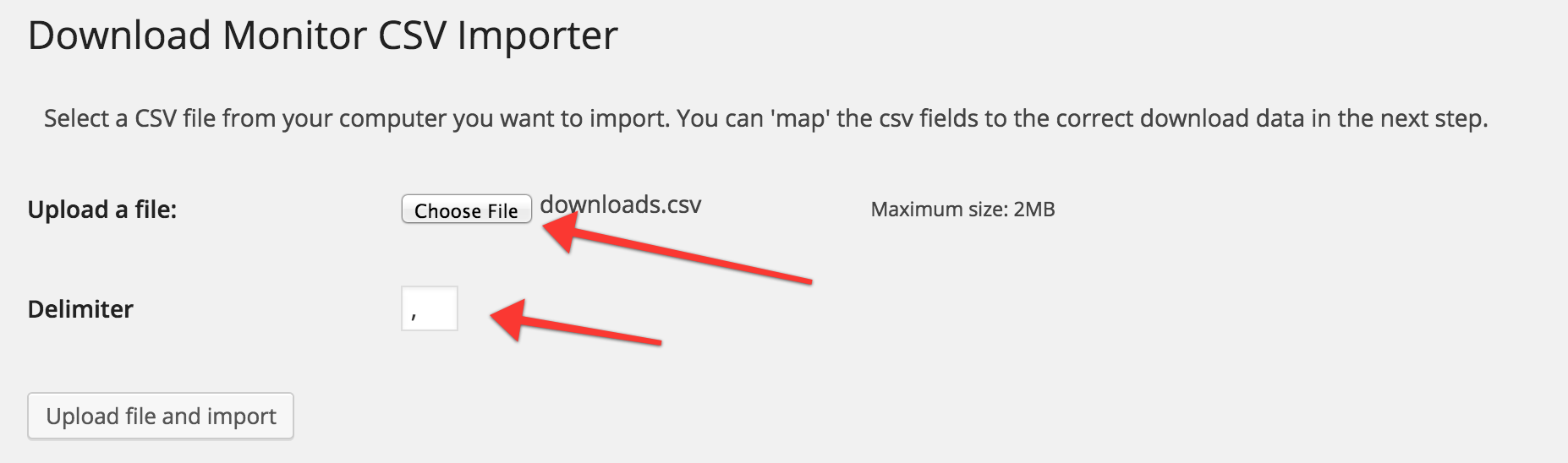 Select the CSV file and set the delimiter
