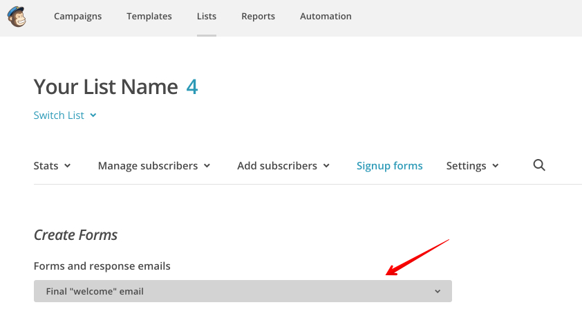 Edit welcome email
