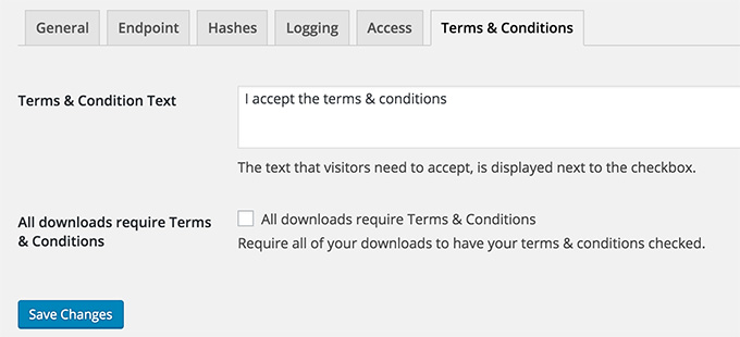 Download Monitor Terms and Conditions Backend