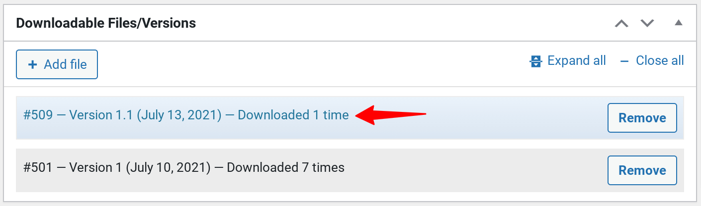 Automatically tracking version downloads