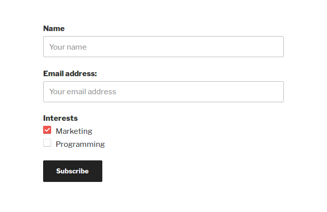 require users to sign up to your MailChimp email contact base