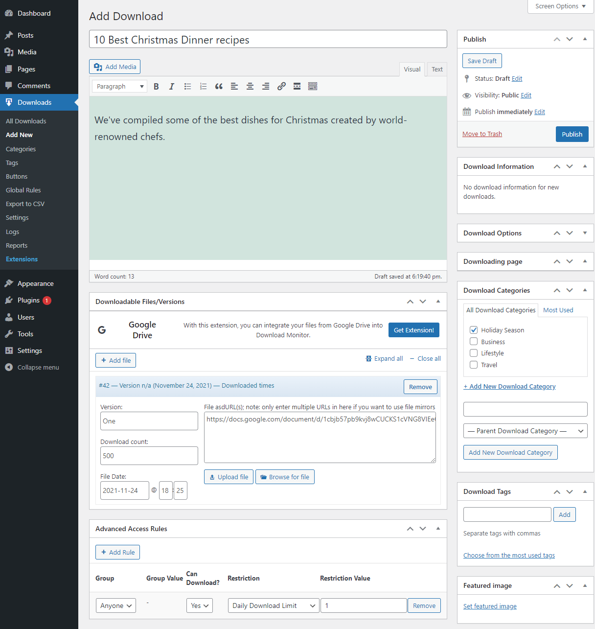 Create a downloadable email-locked file