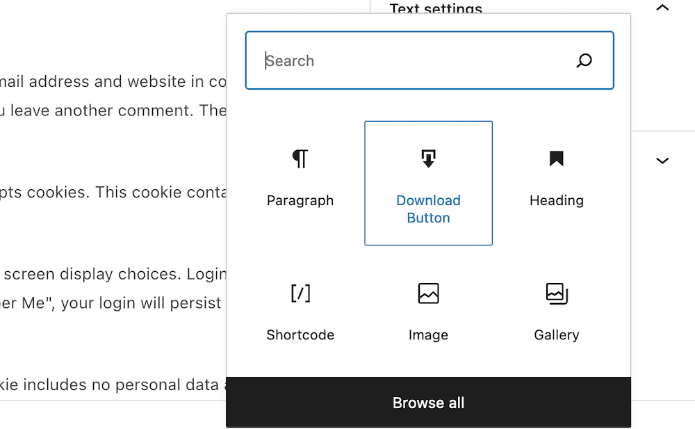Download button