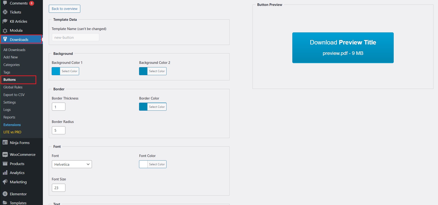 Customize buttons