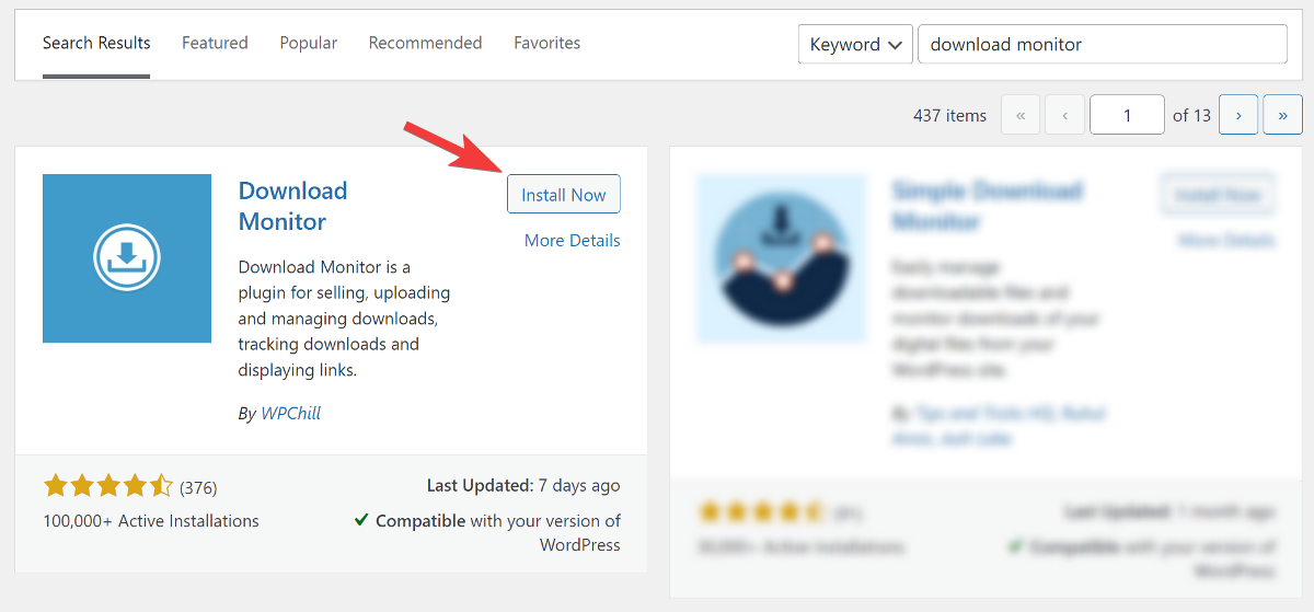 Install Download Monitor from WordPress repo