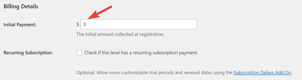 Set membership charge as zero