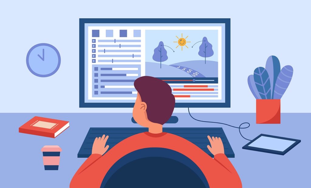 Man creating digital products