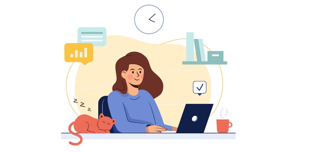 Woman selling digital products