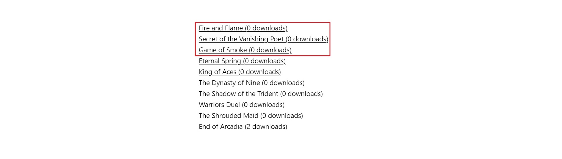 Sorted downloads
