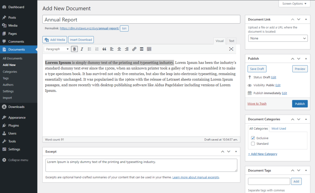Screenshot of the Document Library Pro Interface
